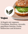 Vegane Bagel-Box zum Abholen bei Café Adeli Köln: Vollkorn-Bagel mit veganem Frischkäse, Avocado und frischen Kräutern