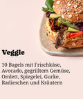 Bestellen und abholen: Adeli's Veggie-Box mit buntem Grillgemüse-Bagel, Avocado und frischen Kräutern, täglich frisch zubereitet