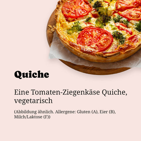 Tomaten-Ziegenkäse-Quiche vegetarisch - heute bestellen, morgen im Adeli abholen
